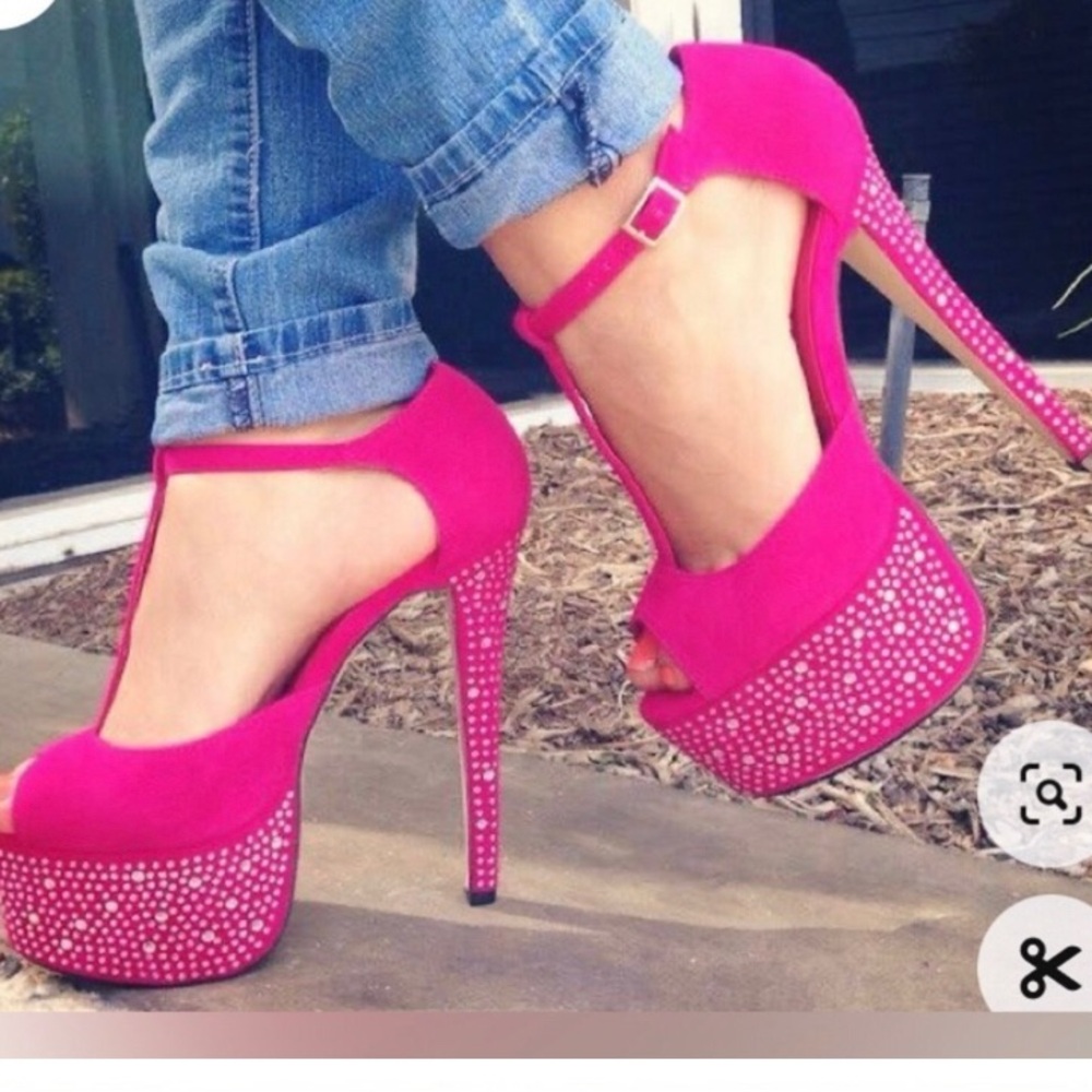 Shoes sandals rhinestones .platform BRAND NEW WITH BOX.